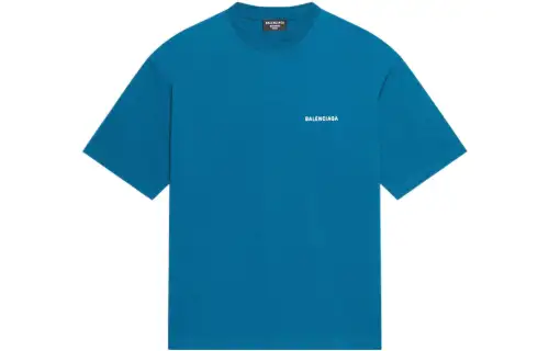 Balenciaga T Shirt, Loose Fit Men's Azure Blue