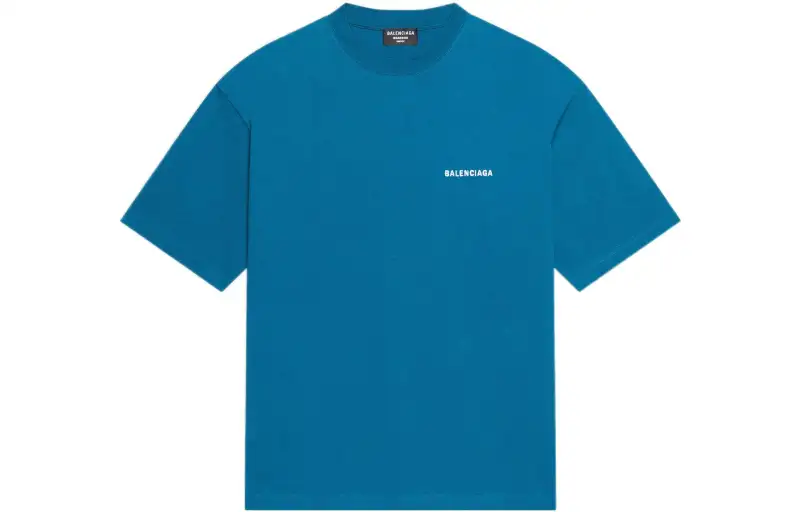 Balenciaga T Shirt, Loose Fit Men's Azure Blue