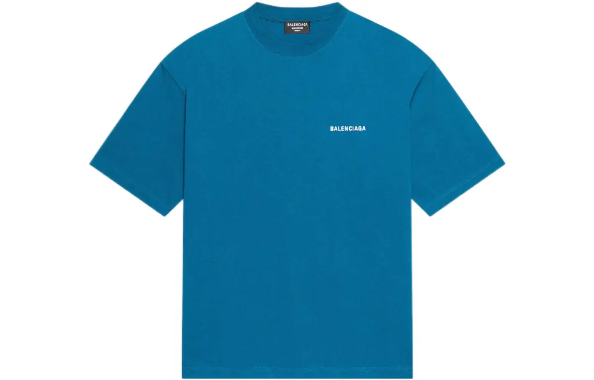 Balenciaga T Shirt, Loose Fit Men's Azure Blue