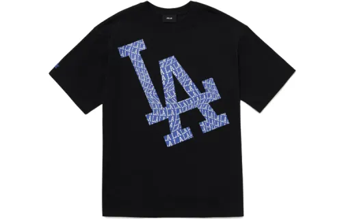 MLB Los Angeles Dodgers T Shirts Unisex Black Crew Neck Moderate Straight Fit