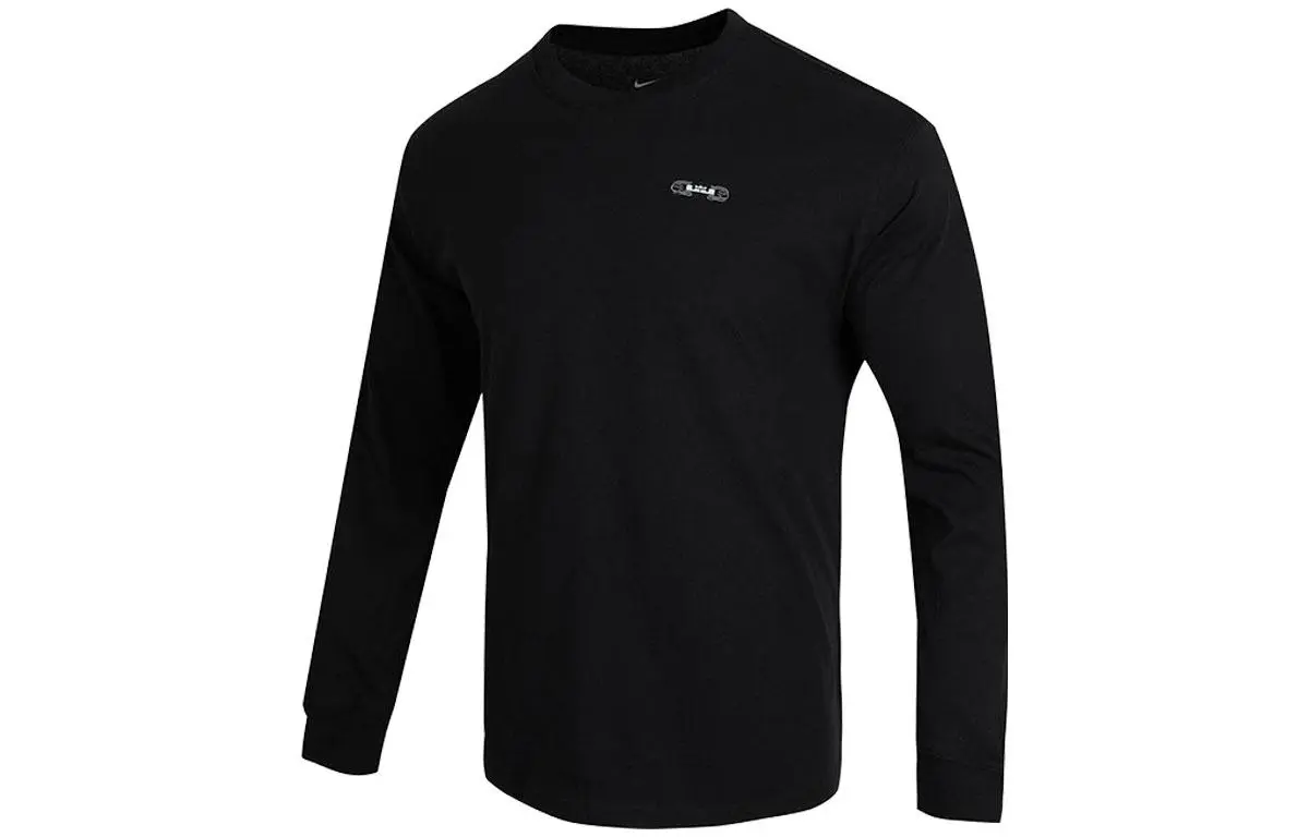 Nike T-Shirts Men's Black Crew Neck Moderate Straight Fit