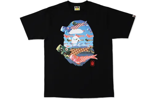 Bape Koinobori Carp Flags Ape Head Tee