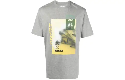 KENZO T Shirts Men's Gray Crew Neck Moderate Straight Fit