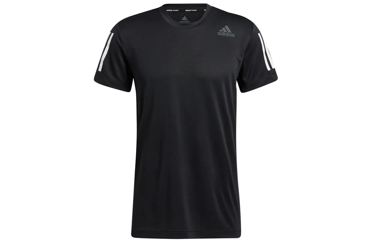 Adidas T-Shirts Men's Black Crew Neck Moderate Straight Fit