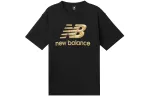 New Balance T Shirts Men's Black Crew Neck Moderate Straight Fit
