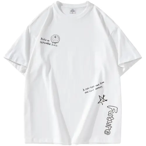 Doraemon T Shirts Unisex Crew Neck Moderate Straight Fit