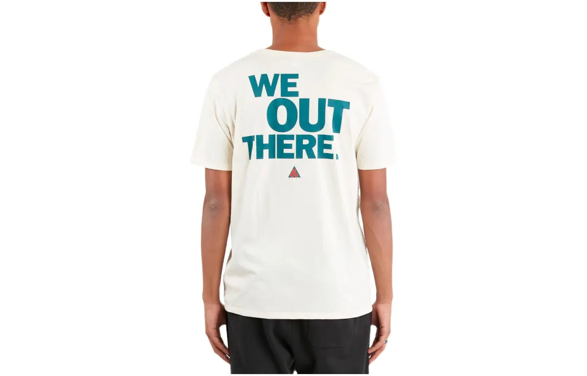 Nike ACG T-Shirts Men's White Crew Neck Moderate Straight Fit