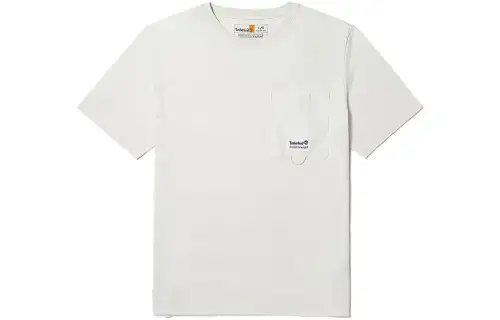 Timberland T Shirts Men's Vintage White Crew Neck Moderate Straight Fit
