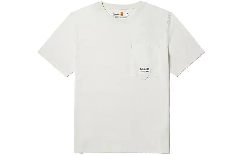 Timberland T Shirts Men's Vintage White Crew Neck Moderate Straight Fit