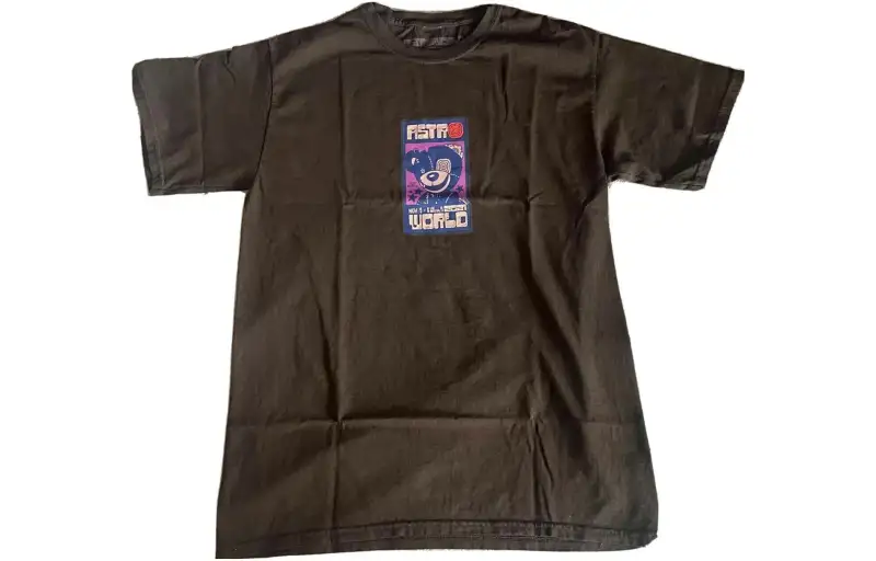 Travis Scott T Shirts Men's Brown Crew Neck Moderate Straight Fit