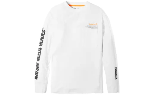Timberland T Shirts Men's White Crew Neck Moderate Straight Fit