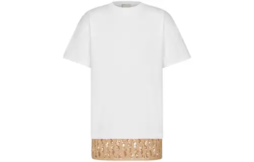 DIOR Quarterly New Products T Shirts Men's White Crew Neck Moderate Straight Fit