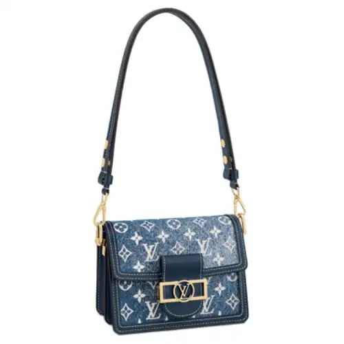 LOUIS VUITTON Dauphine Denim Dafne Handbag, Shoulder Bag Women's Blue