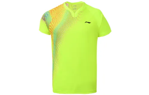 Li Ning Badminton Collection T Shirt Men's Fluorescent Bright Green