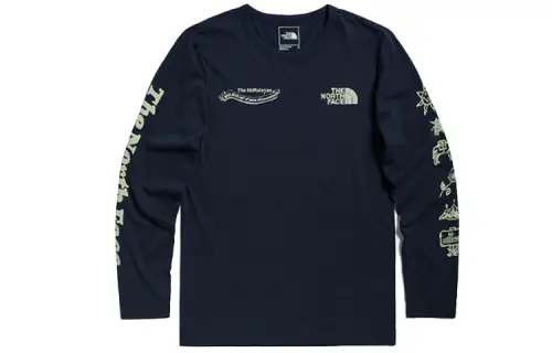 THE NORTH FACE T Shirts Men's Blue Crew Neck Moderate Straight Fit