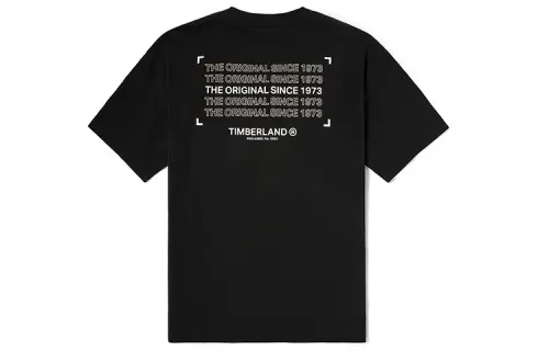 Timberland T Shirts Men's Black Crew Neck Moderate Straight Fit