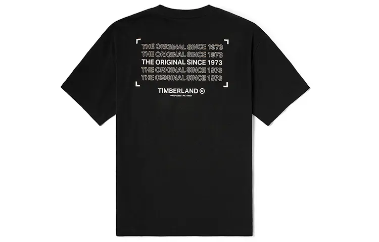 Timberland T Shirts Men's Black Crew Neck Moderate Straight Fit