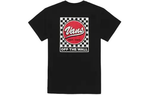 Vans T Shirts Unisex Black Crew Neck Moderate Straight Fit