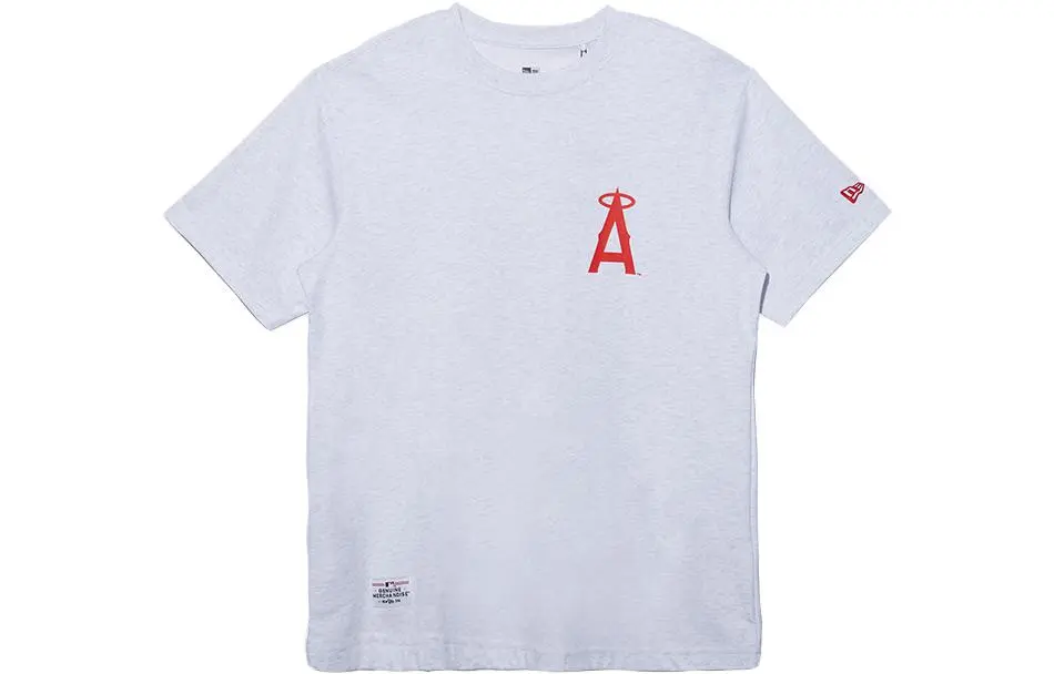 New Era T-Shirts Unisex Gray Crew Neck Moderate Straight Fit
