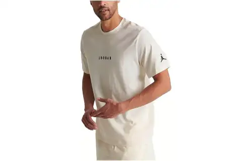 Jordan T Shirts Men's White Crew Neck Moderate Straight Fit