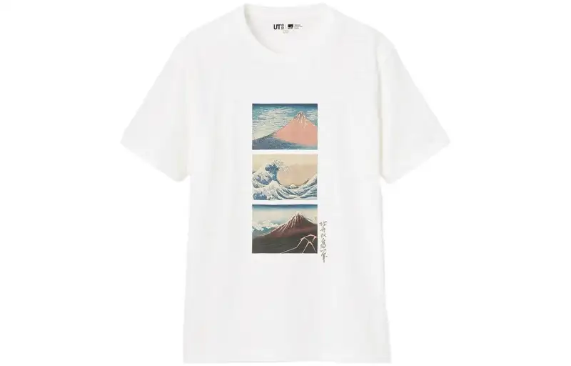 UNIQLO T Shirts Unisex White Crew Neck Moderate Straight Fit