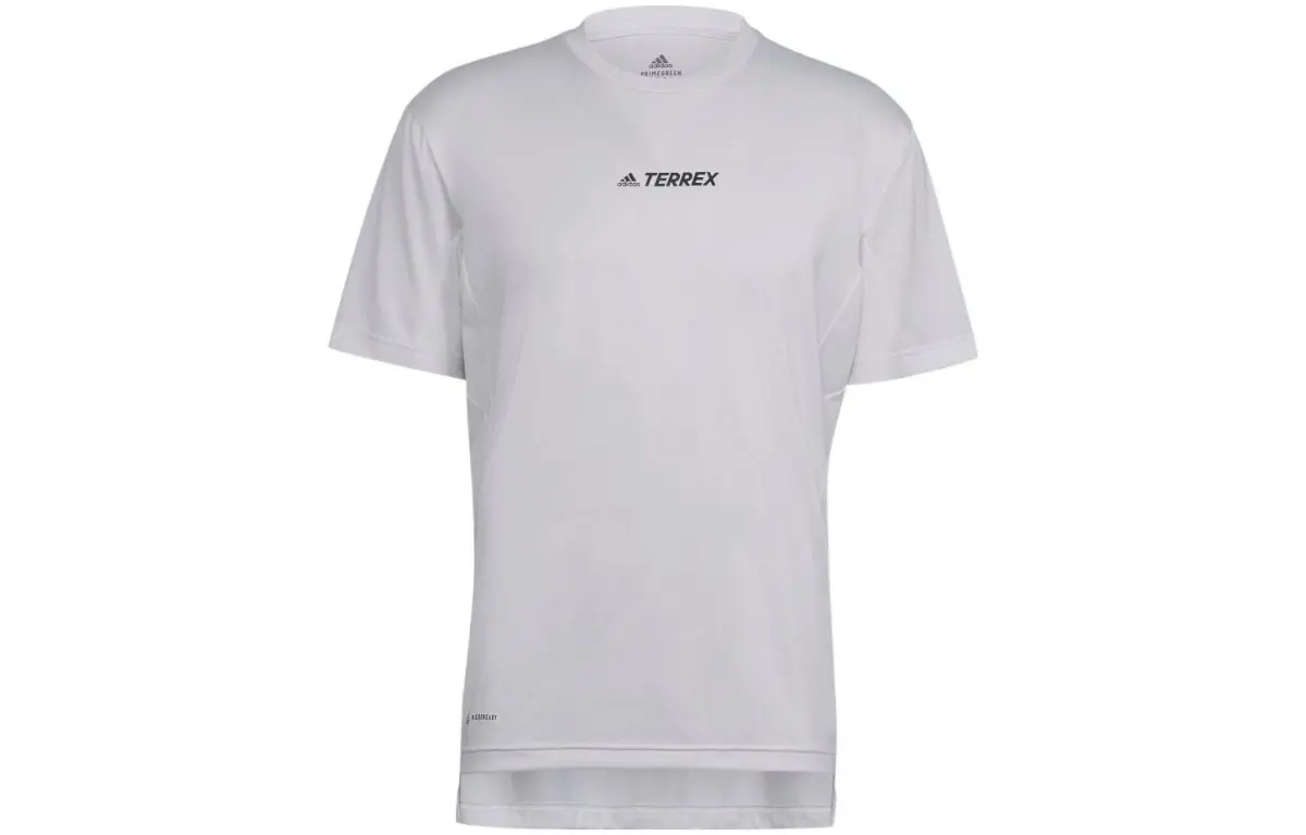 Adidas T-Shirts Men's White Crew Neck Moderate Straight Fit