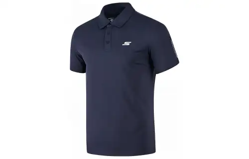 Skechers T Shirts Men's Navy Blue 02MZ Polo Collar Moderate Straight Fit
