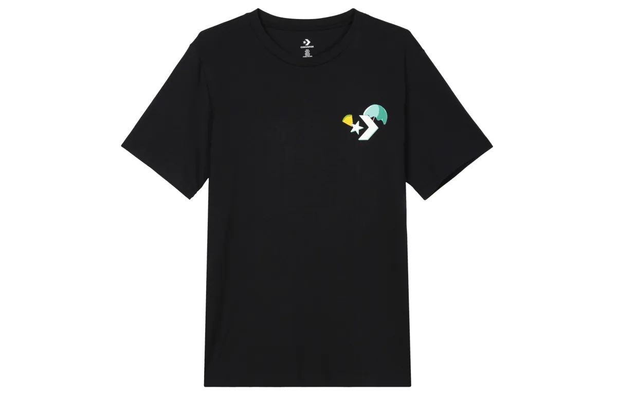 Converse T-Shirts Men's Black Crew Neck Moderate Straight Fit