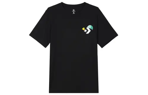 Converse T Shirts Men's Black Crew Neck Moderate Straight Fit
