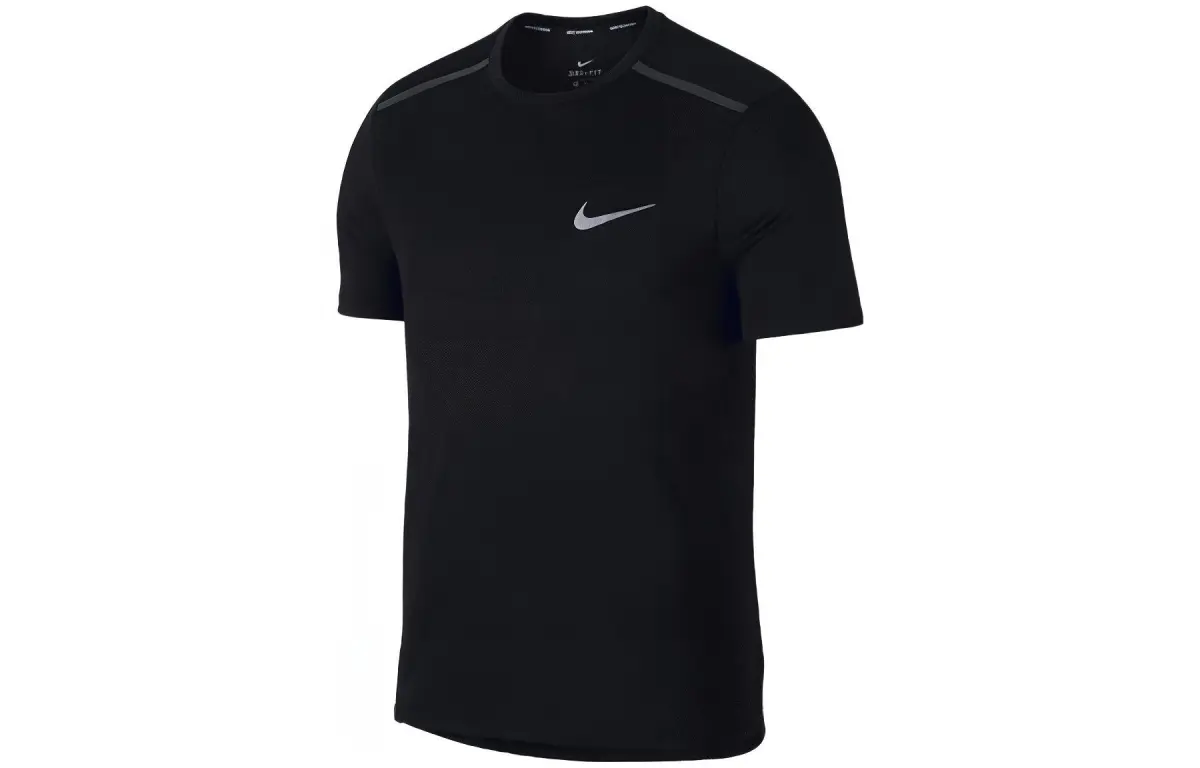 Nike T-Shirts Men's Black Crew Neck Moderate Straight Fit