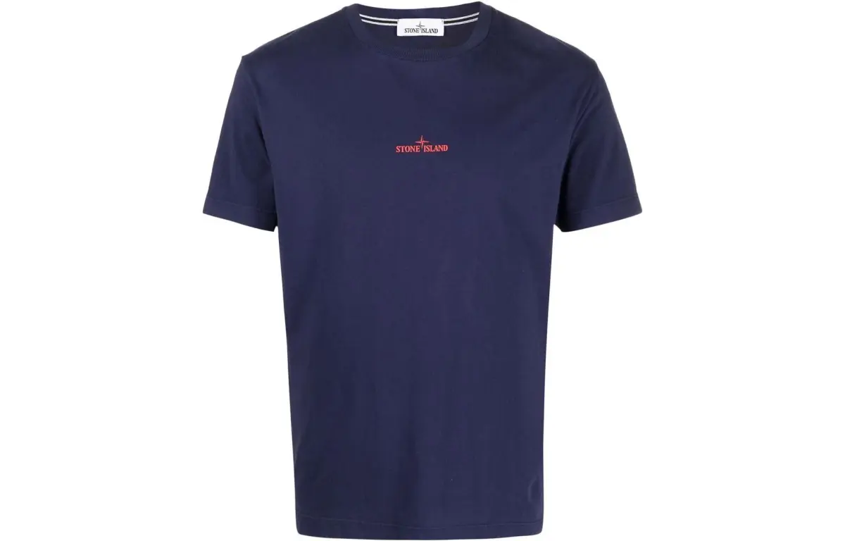 STONE ISLAND T-Shirts Men's Dark Blue Crew Neck Moderate Straight Fit