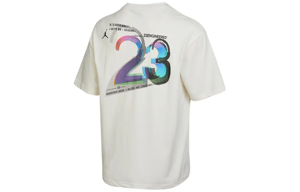 Jordan T-Shirts Men's White Crew Neck Moderate Straight Fit