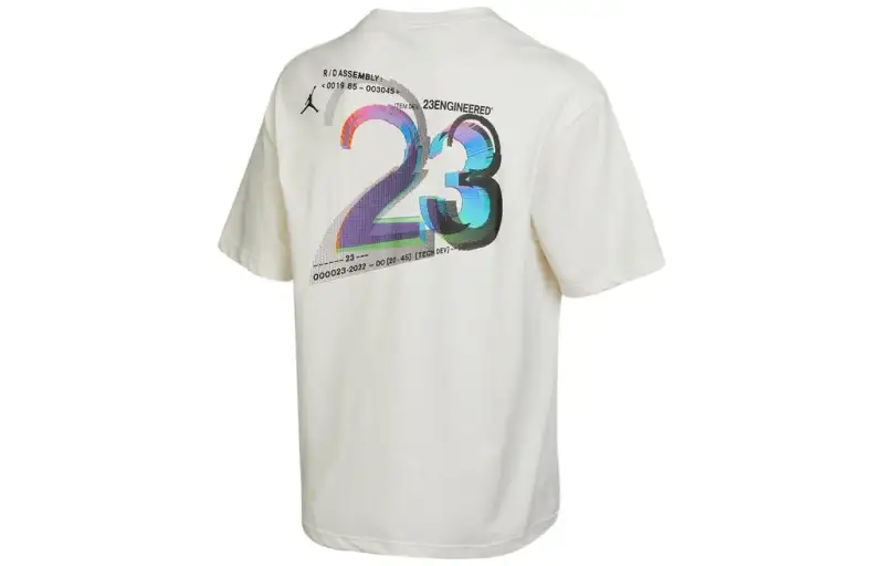 Jordan T Shirts Men's White Crew Neck Moderate Straight Fit