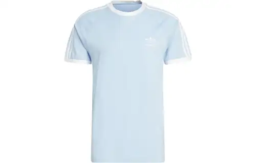 Adidas Originals T Shirts Men's Blue Crew Neck Moderate Straight Fit