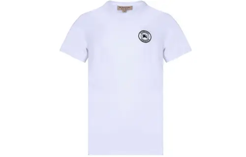 Burberry Embroidered Logo Cotton T shirt
