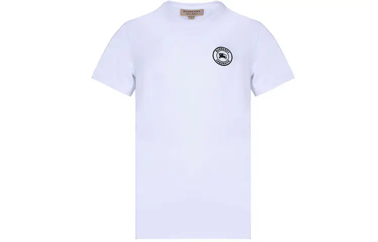 Burberry Embroidered Logo Cotton T shirt