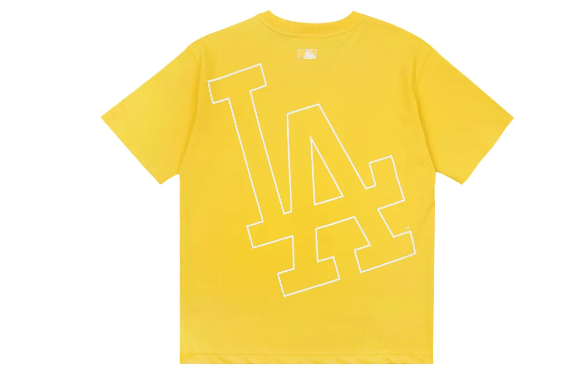 MLB Los Angeles Dodgers T-Shirts Unisex Yellow Crew Neck Moderate
