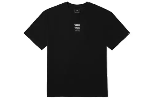 Vans T Shirts Unisex Black Crew Neck Moderate Straight Fit