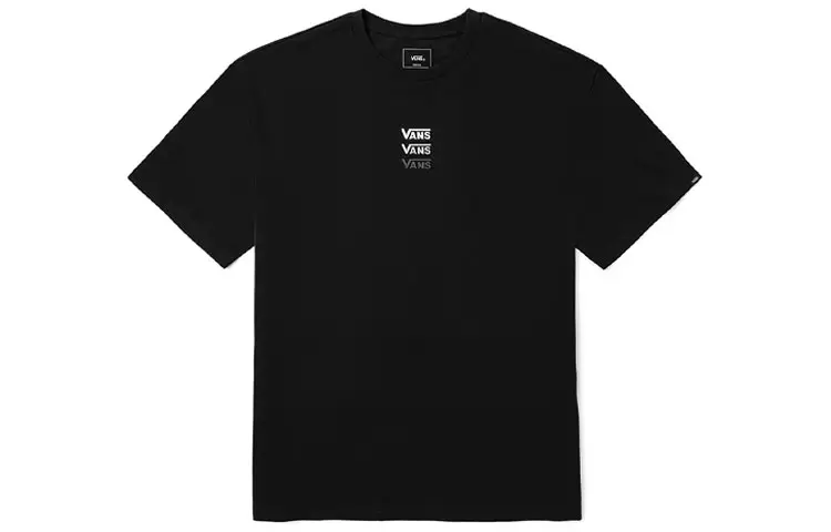 Vans T Shirts Unisex Black Crew Neck Moderate Straight Fit