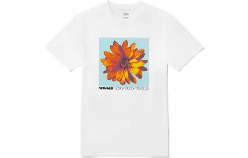 Vans T Shirts Unisex White Crew Neck Moderate Straight Fit