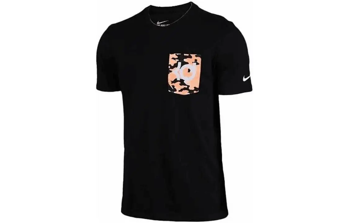 Nike T-Shirts Men's Black Crew Neck Moderate Straight Fit
