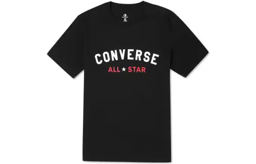 Converse T Shirts Men's Black Crew Neck Moderate Straight Fit