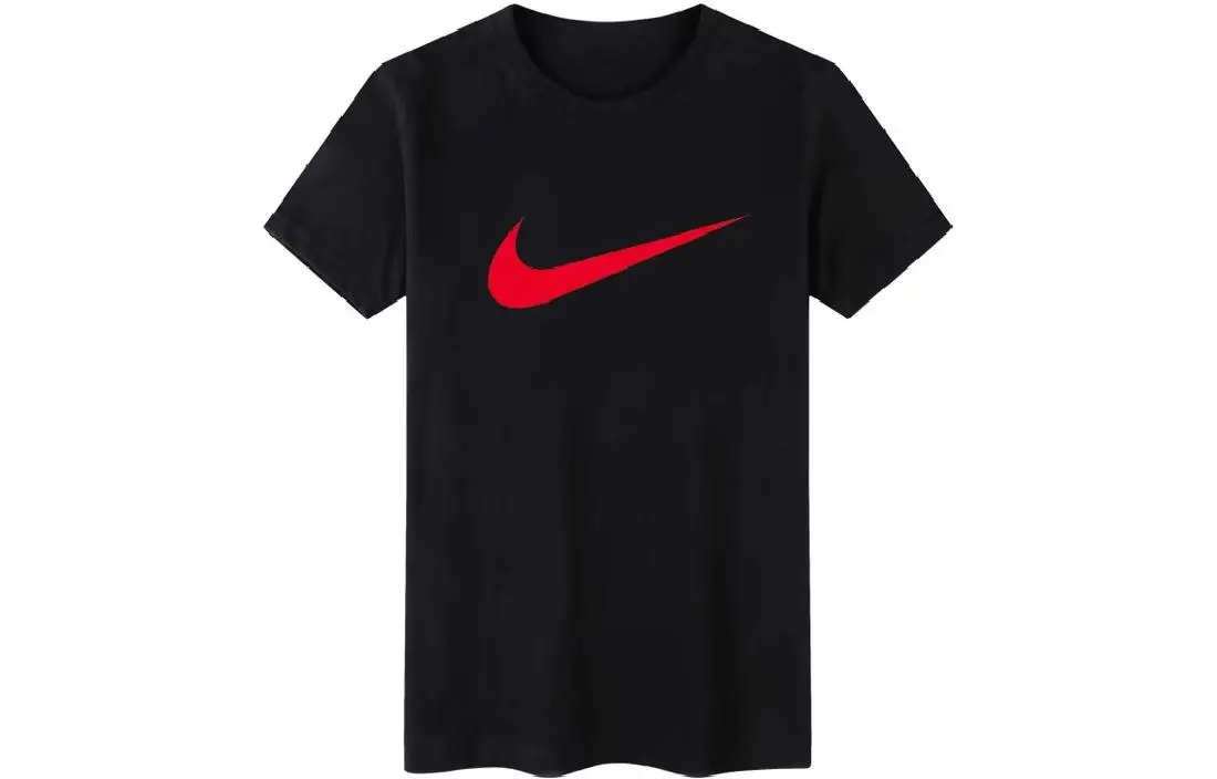 Nike T-Shirts Men's Black Crew Neck Moderate