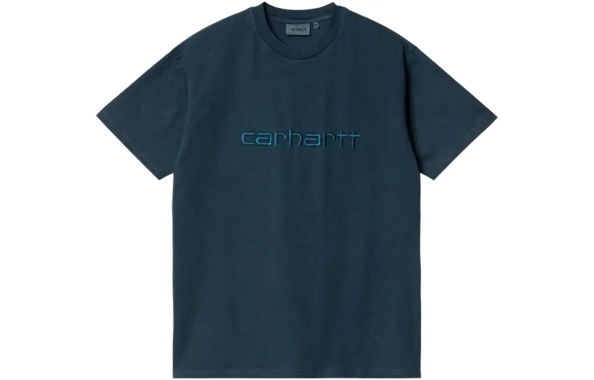 Carhartt WIP T-Shirts Men's Blue Crew Neck Moderate Straight Fit
