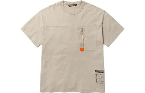 Timberland T Shirts Unisex Sand Crew Neck Moderate Straight Fit