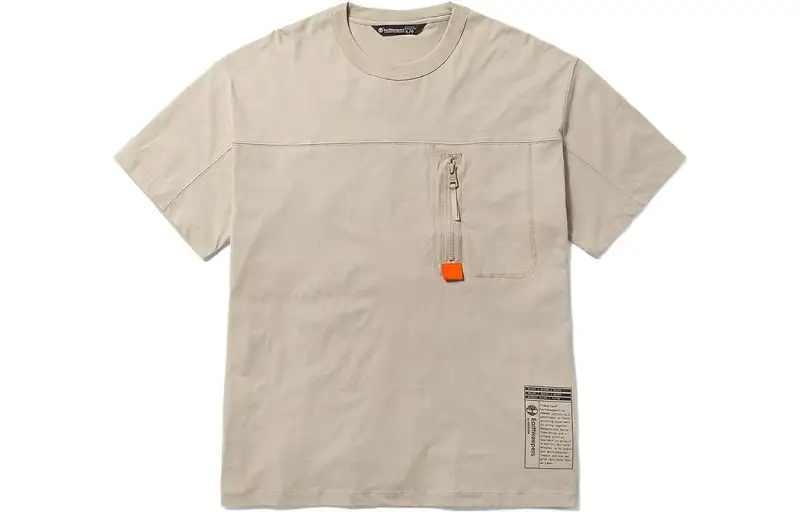 Timberland T Shirts Unisex Sand Crew Neck Moderate Straight Fit
