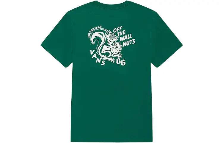 Vans T Shirts Unisex Green Crew Neck Moderate Straight Fit