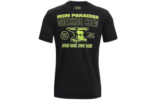 Under Armour Project T Shirts Men's Black Crew Neck Moderate Straight Fit