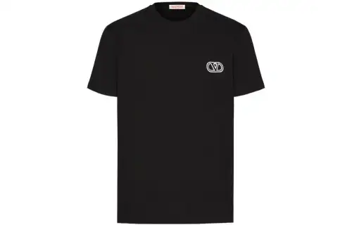 Valentino Logo Embroidered Crewneck T Shirt