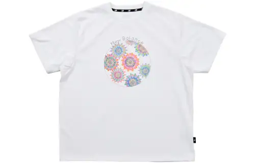 New Balance 9BOX T Shirts Men's White Crew Neck Moderate Straight Fit